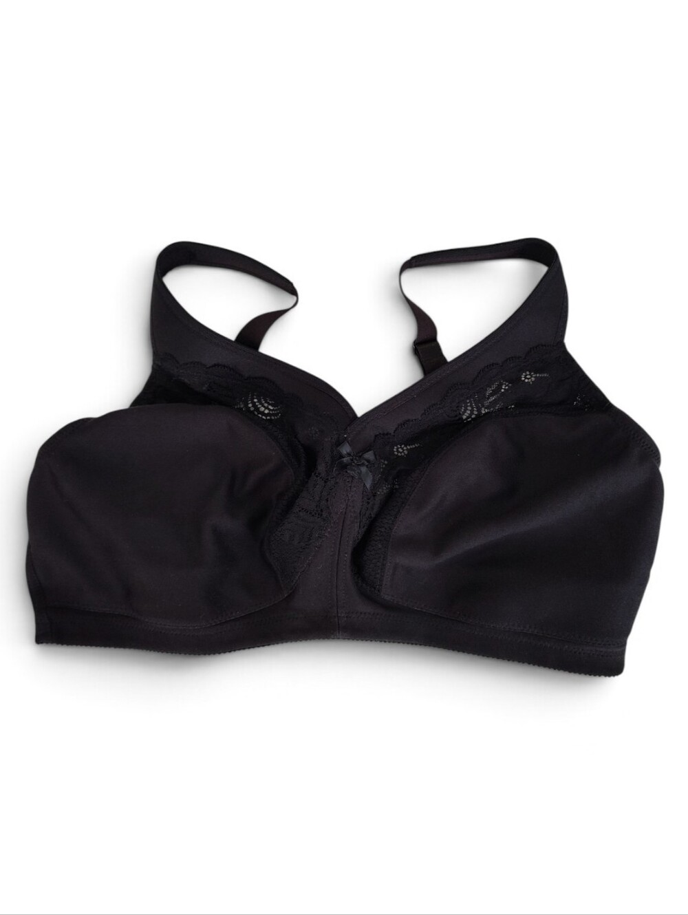 Glamorise MagicLift Natural Shape Support Bra Size 40F Black  No Wire #1003